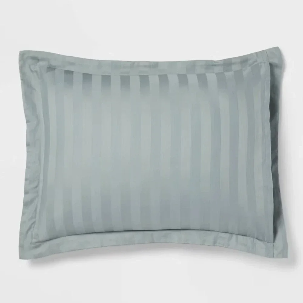Luxe Striped Damask Duvet Cover & Sham Set - Full/Queen Threshold 100% Cotton